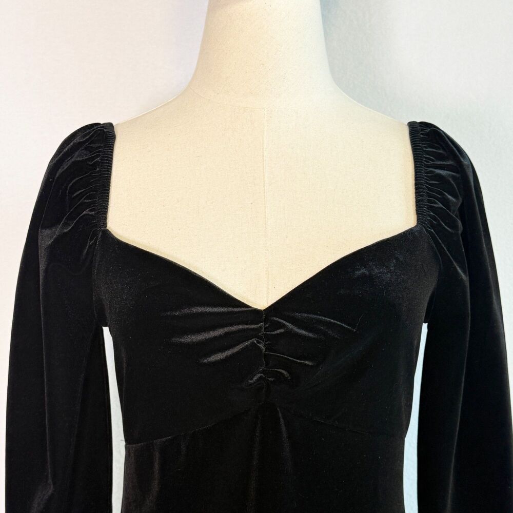 Boden | NWT | Black Sweetheart Neck Velvet Midi Off Shoulder Dress | Sz 4P US - Picture 9 of 13